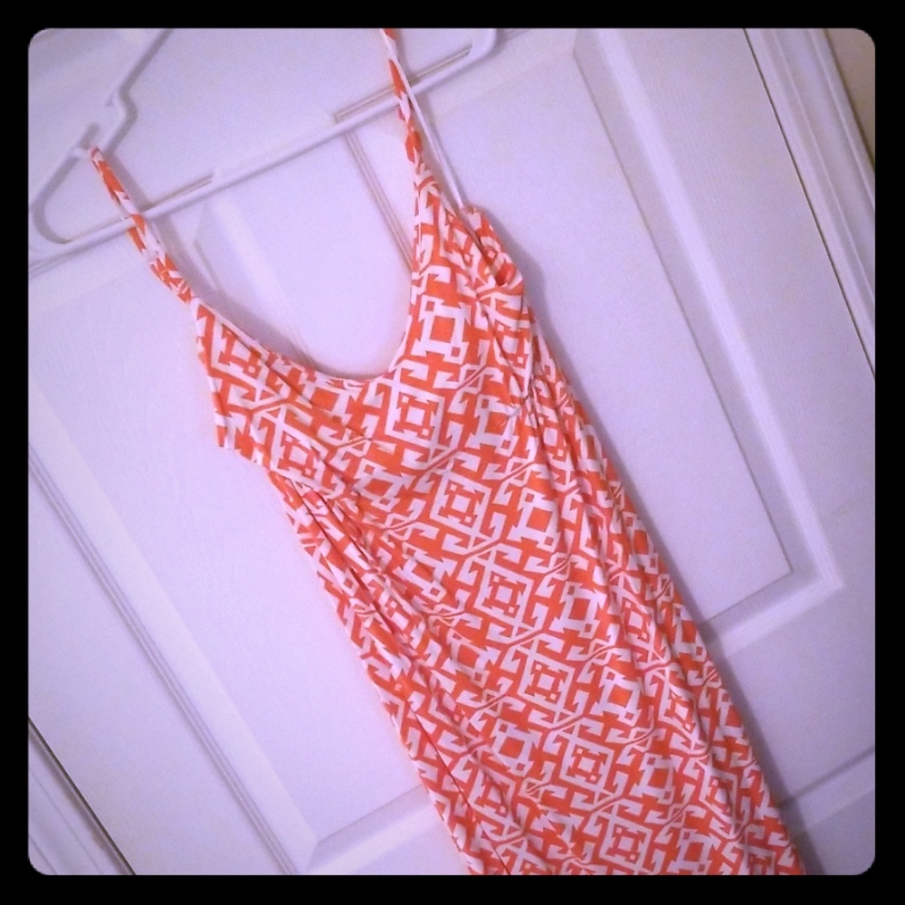 On the boardwalk maxi dress-orange print